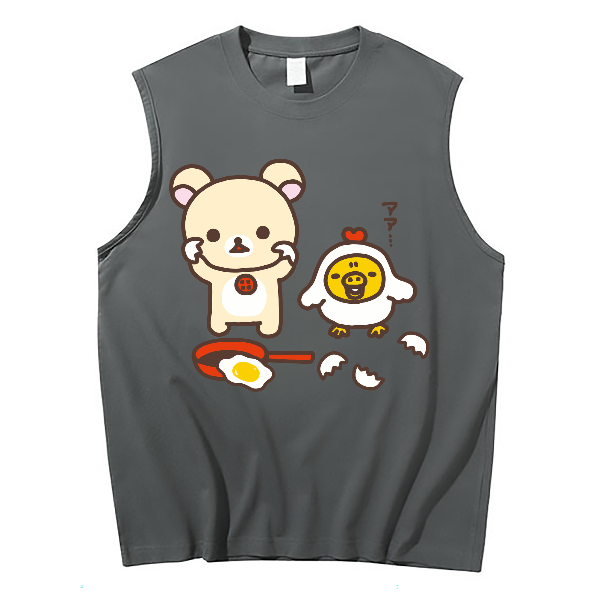 （画像用） リラックマ リラックマ キイロイトリ Rilakkuma Korilakkuma Kiiroitori コットン100％タンクトップ（フロントプリント）